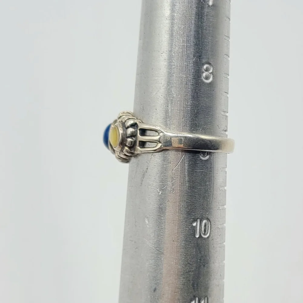 Vintage Sterling Silver Lapis Moonstone Ring, Size 9